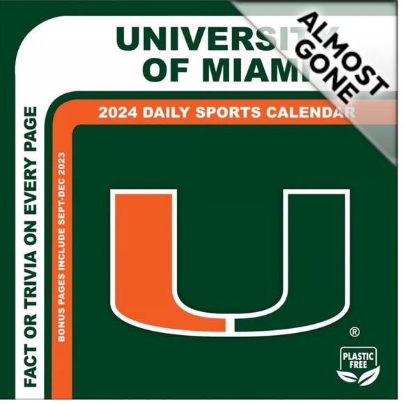 University of Miami Hurricanes 2024 Desk Calendar great gifts UM 305 well made - Picture 2 of 9